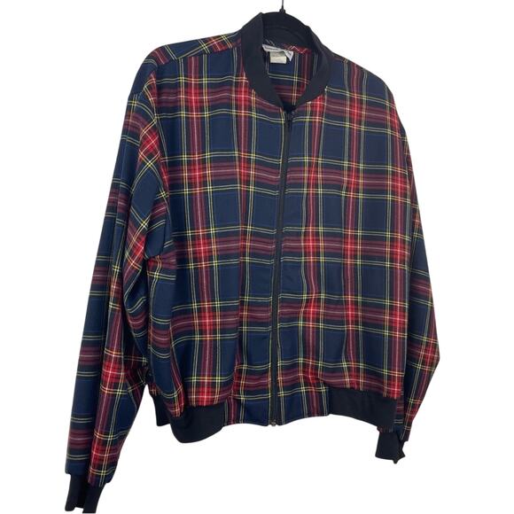 Plaid Red and Blue Jacket Vintage Zip Up Medium - Picture 6 of 6